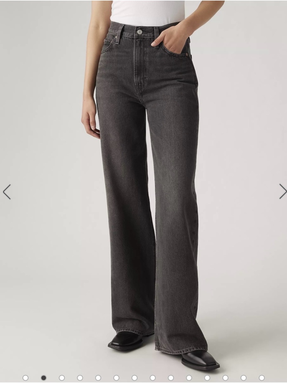 Levi's Wide Leg High-Rise Jeans - black NWT ribcage